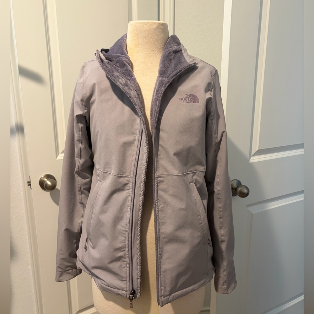 The North Face Women’s Fleece Lined Softshell Jacket Lavender Hooded Size S